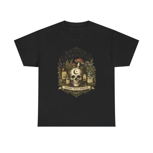 Botanical Curiosities Skull Tee – Vintage Apothecary Nature Graphic T-Shirt