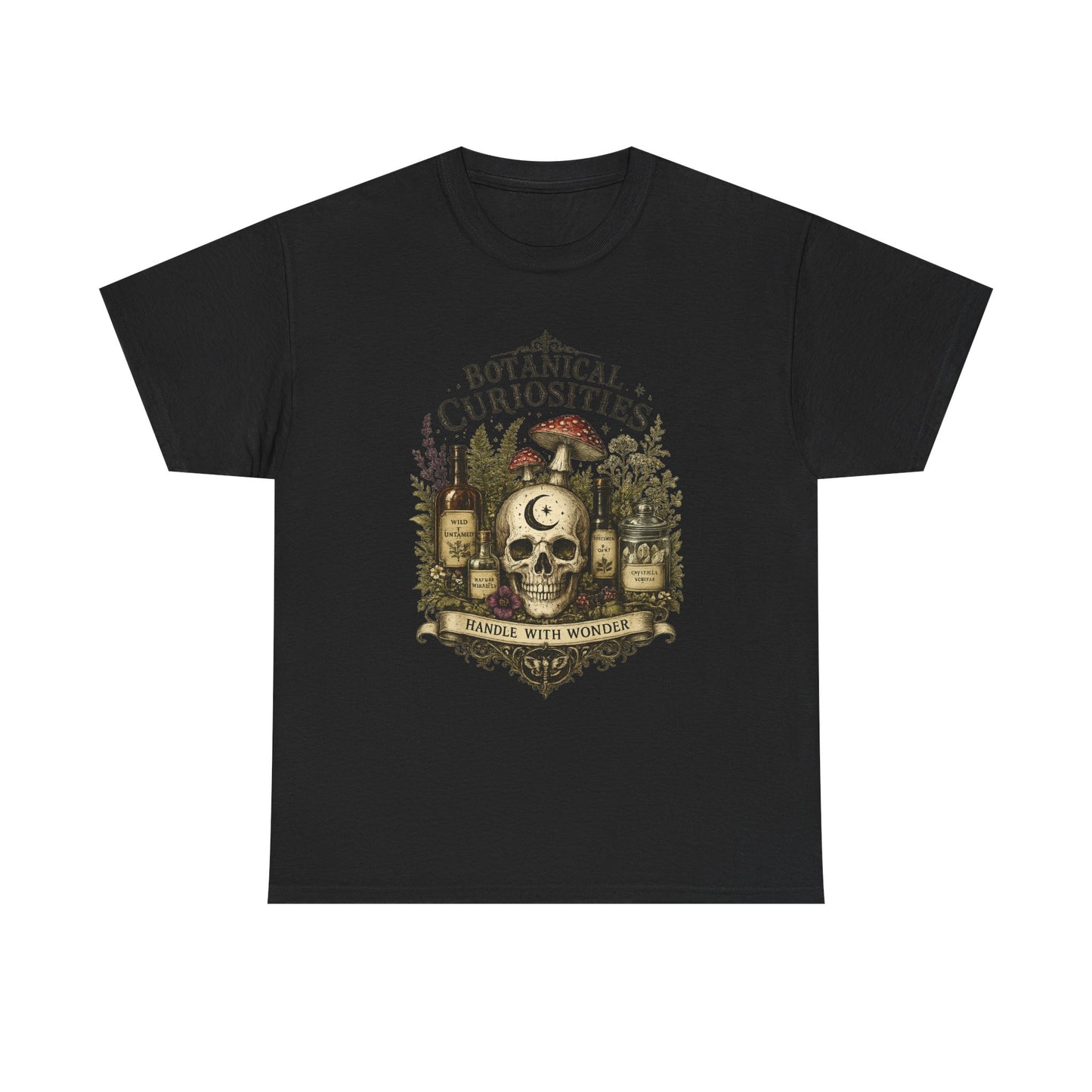 Botanical Curiosities Skull Tee – Vintage Apothecary Nature Graphic T-Shirt