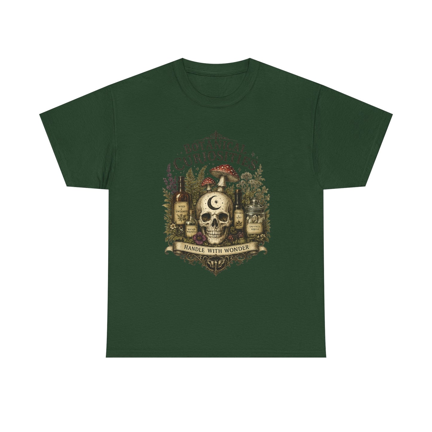Botanical Curiosities Skull Tee – Vintage Apothecary Nature Graphic T-Shirt