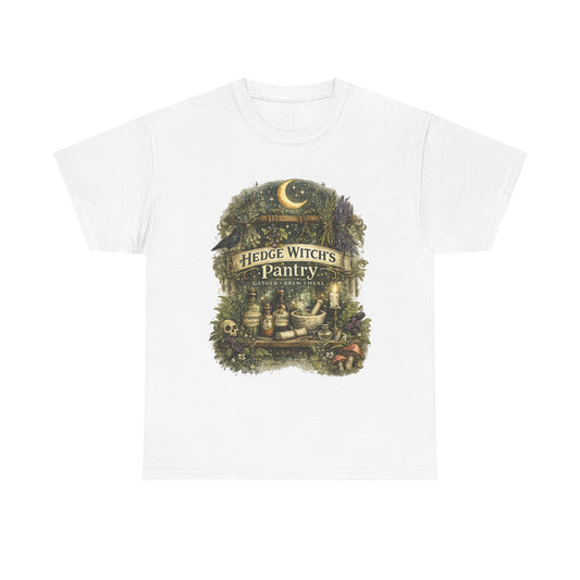 Witch's Pantry T‑Shirt — 'Hedge Witch's Pantry' Moonlit Herbal Apothecary Tee