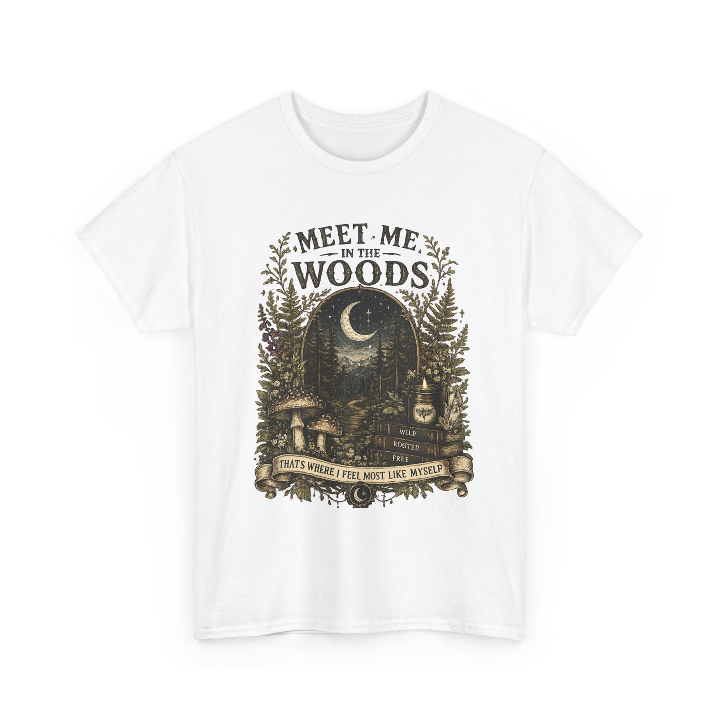 Meet Me in the Woods T-Shirt — Moonlit Forest Graphic Tee