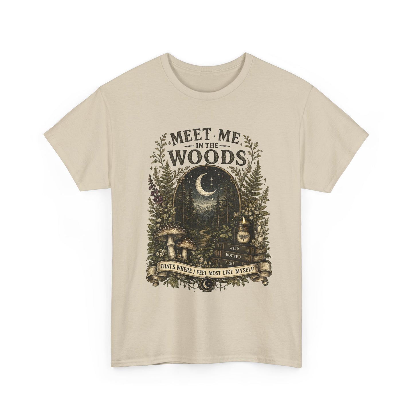 Meet Me in the Woods T-Shirt — Moonlit Forest Graphic Tee