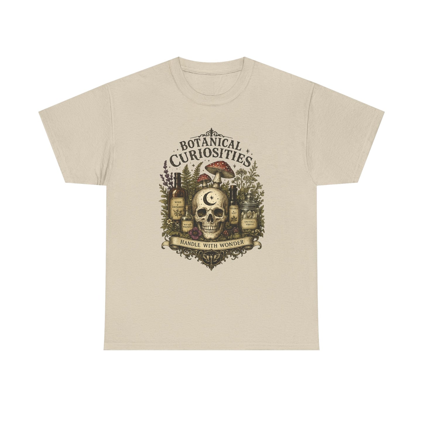 Botanical Curiosities Skull Tee – Vintage Apothecary Nature Graphic T-Shirt