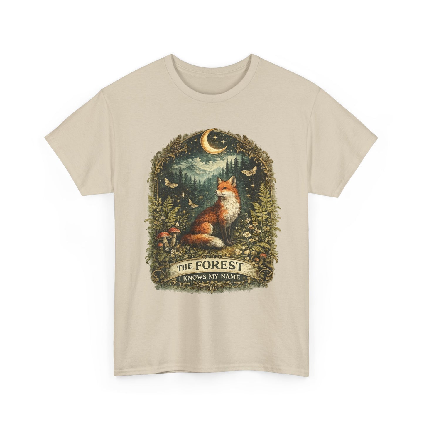 Forest Fox T‑Shirt — "The Forest Knows My Name" Vintage Nature Tee