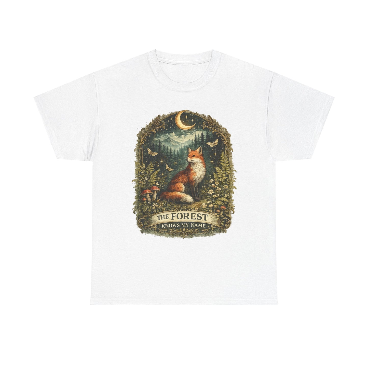 Forest Fox T‑Shirt — "The Forest Knows My Name" Vintage Nature Tee