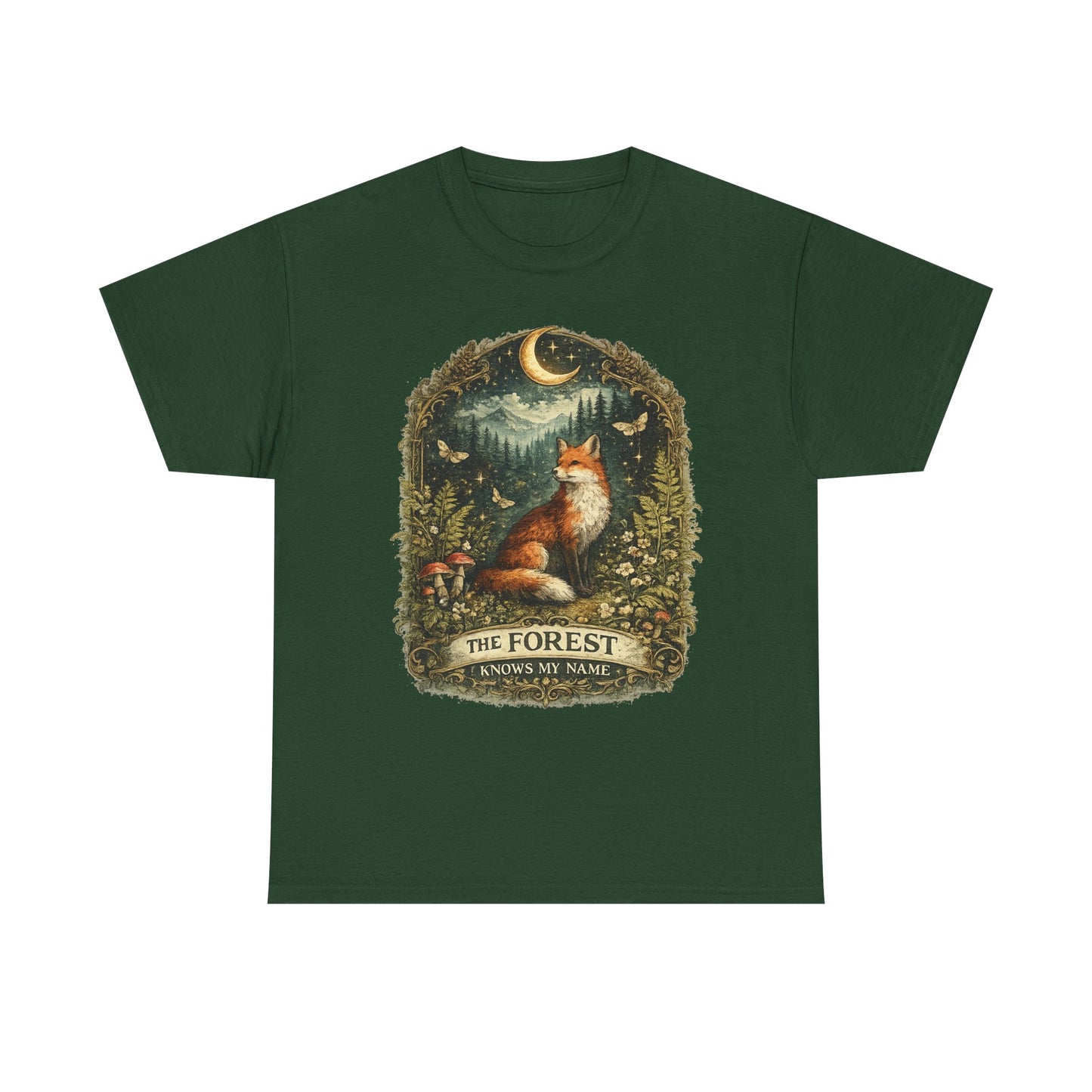 Forest Fox T‑Shirt — "The Forest Knows My Name" Vintage Nature Tee