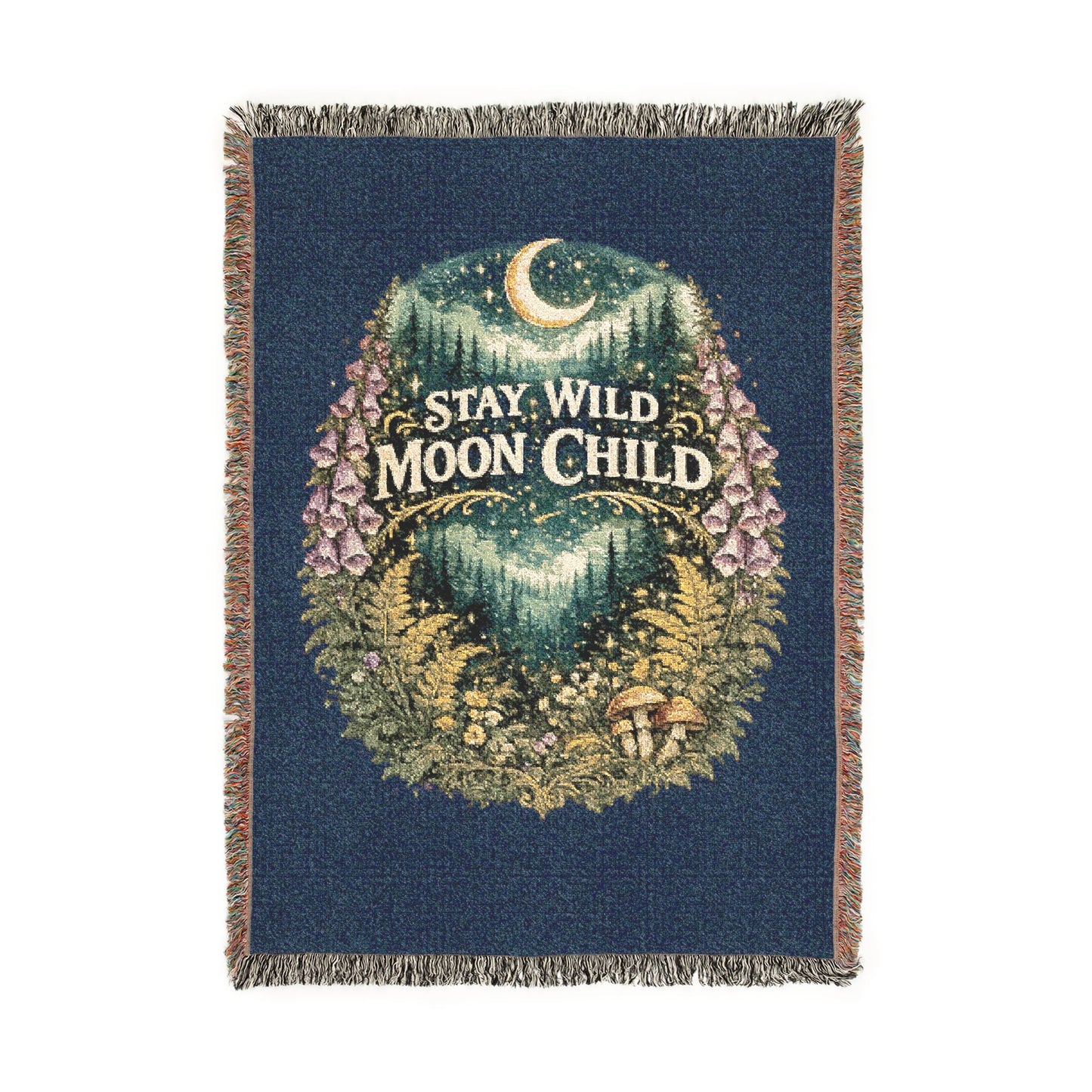 Woven Blanket — Stay Wild Moon Child Boho Tapestry Throw