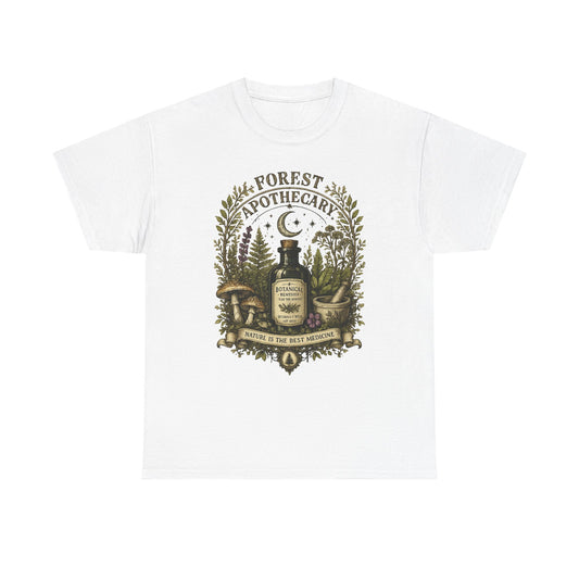 Forest Apothecary T-Shirt — Vintage Herbal Potion Tee (“Nature is the Best Medicine”)