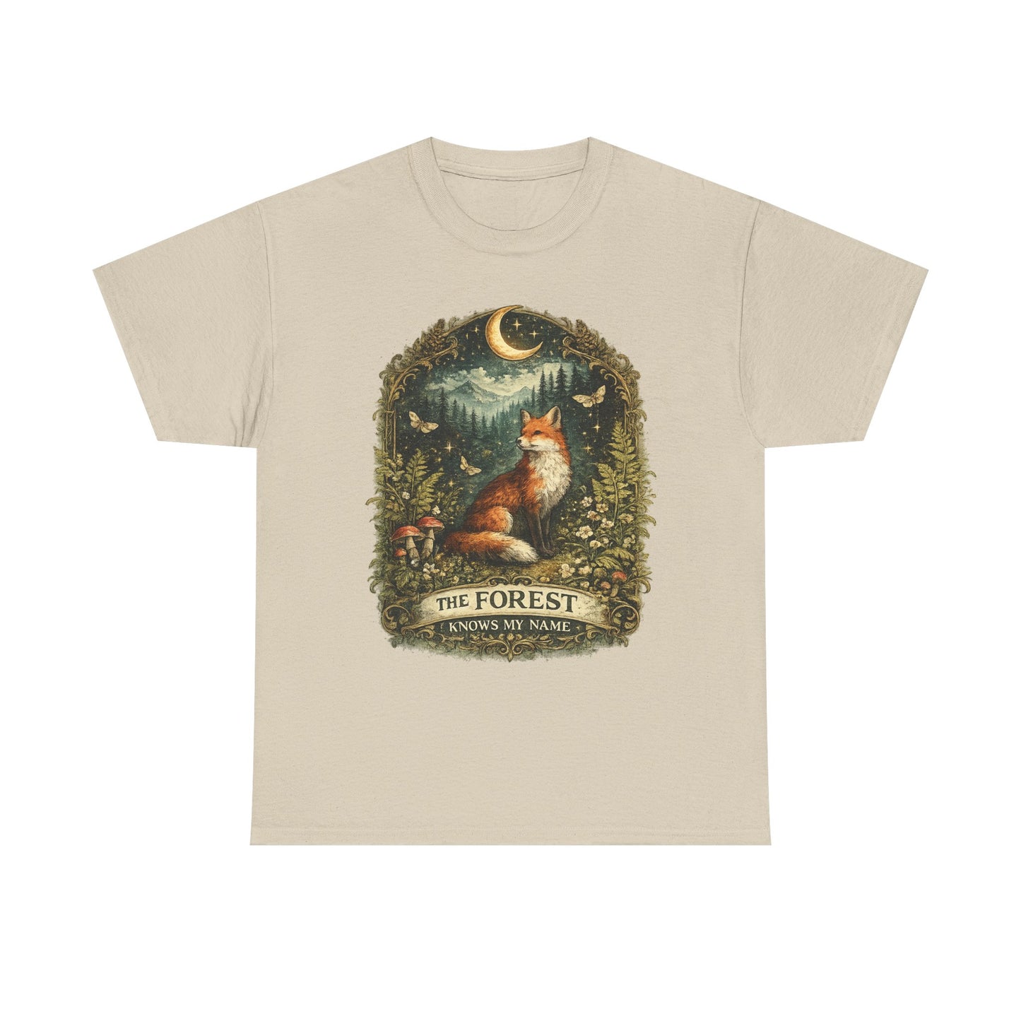 Forest Fox T‑Shirt — "The Forest Knows My Name" Vintage Nature Tee