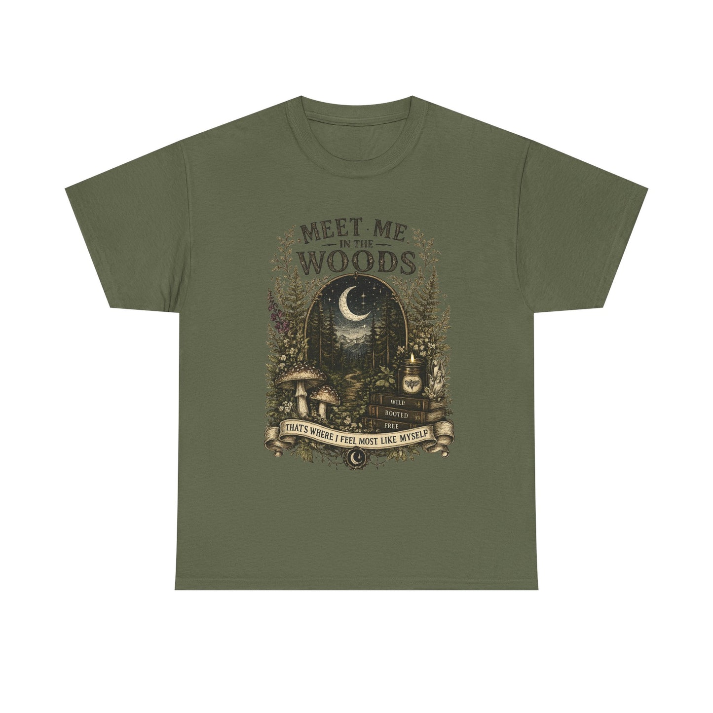 Meet Me in the Woods T-Shirt — Moonlit Forest Graphic Tee