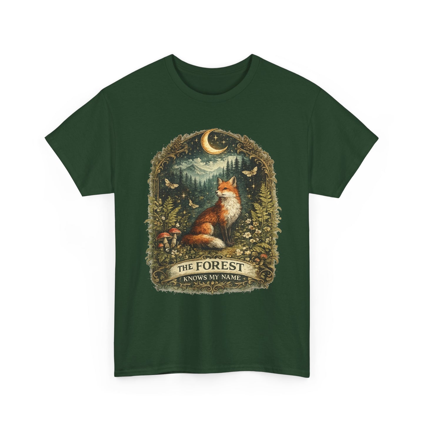 Forest Fox T‑Shirt — "The Forest Knows My Name" Vintage Nature Tee