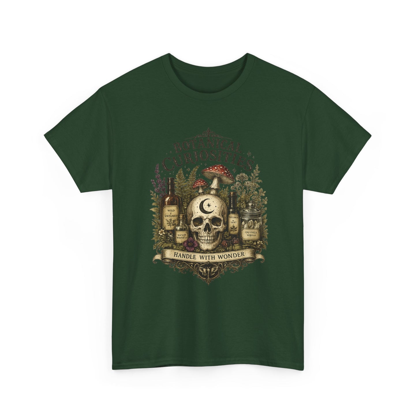 Botanical Curiosities Skull Tee – Vintage Apothecary Nature Graphic T-Shirt