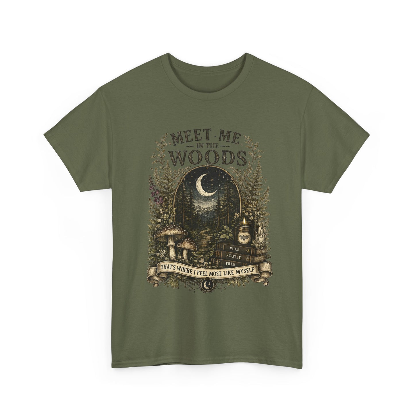 Meet Me in the Woods T-Shirt — Moonlit Forest Graphic Tee