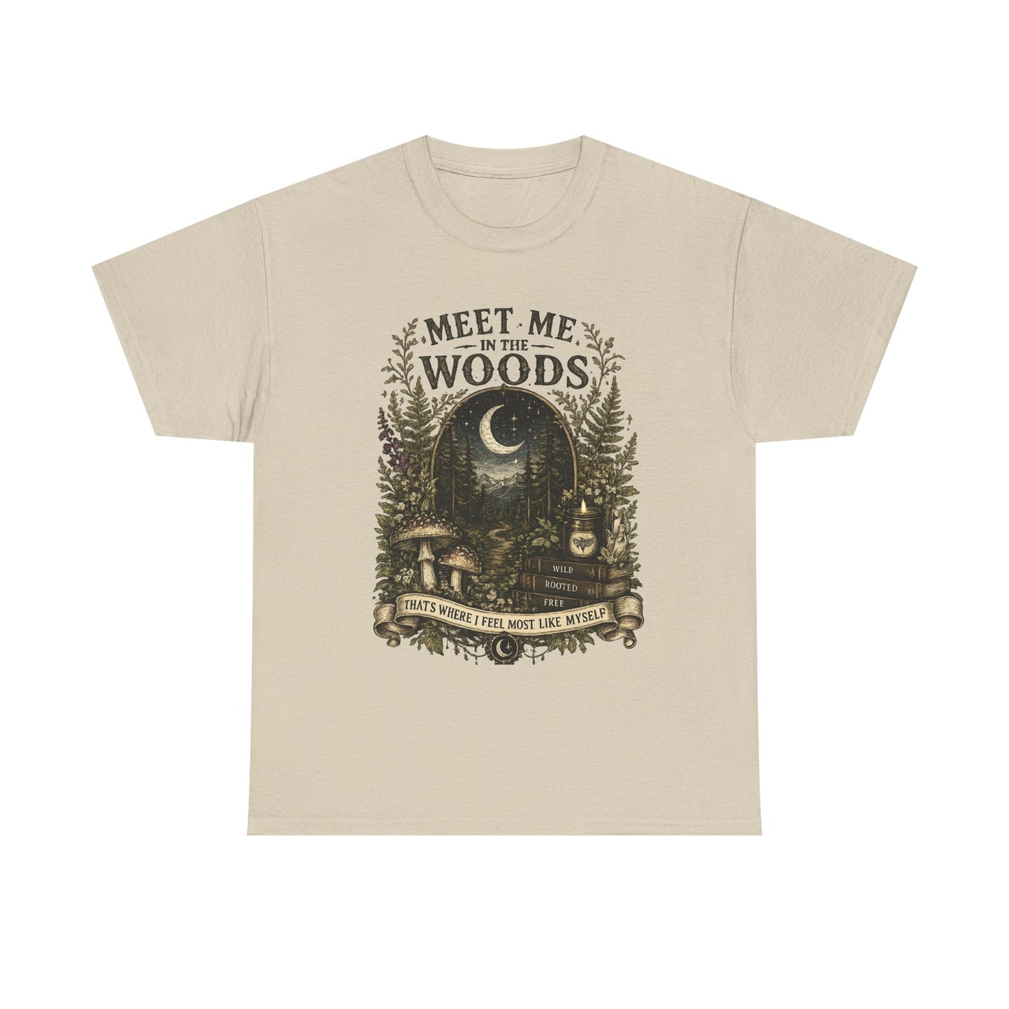 Meet Me in the Woods T-Shirt — Moonlit Forest Graphic Tee