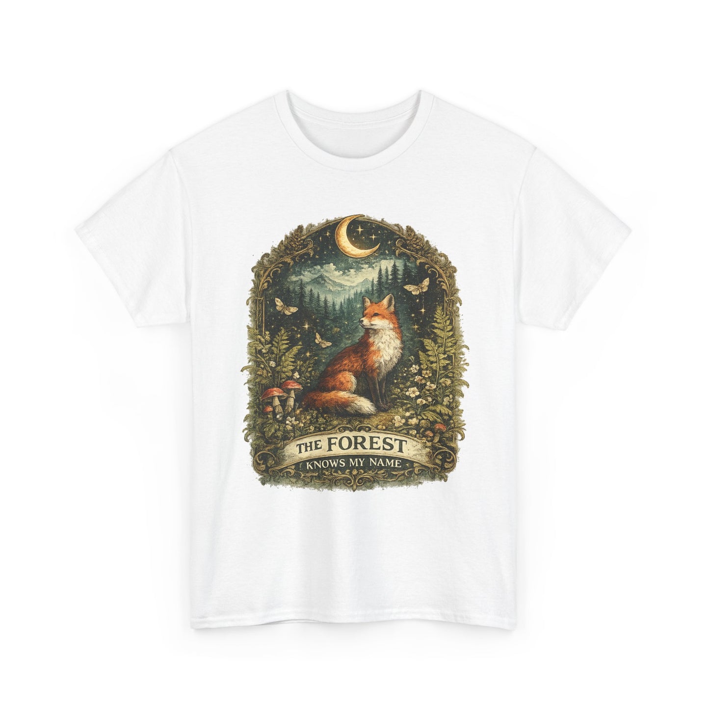 Forest Fox T‑Shirt — "The Forest Knows My Name" Vintage Nature Tee