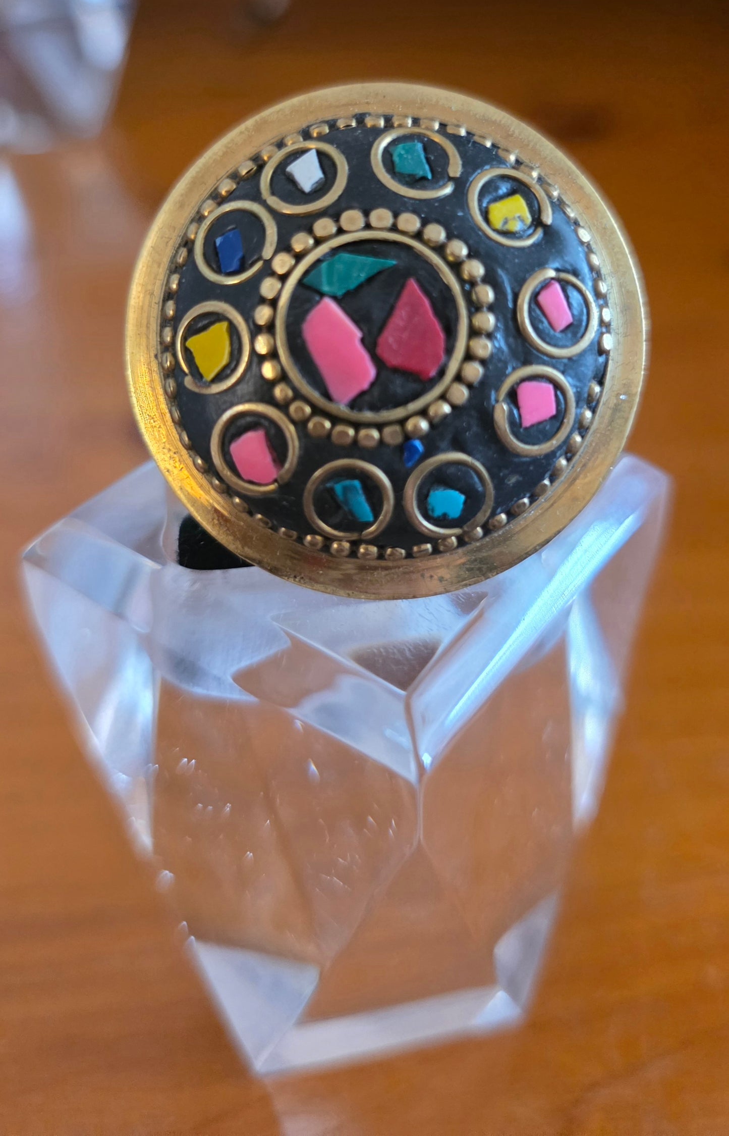 “Tribal Mosaic Disc Ring”
