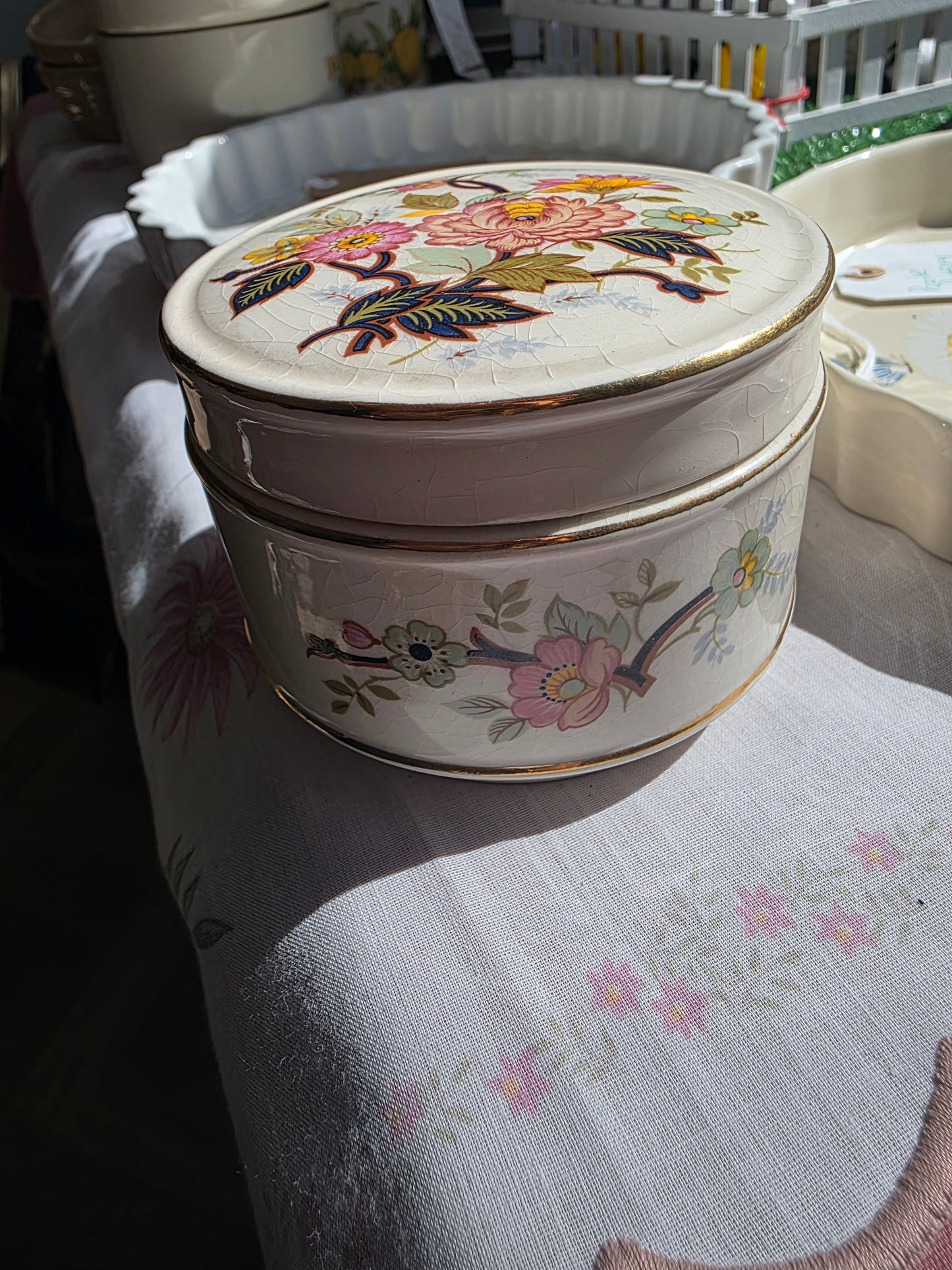 Sadler England Vintage Trinket Box — Oriental Rose Design