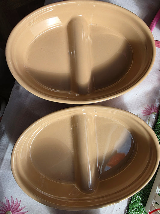 Mason Cash Vintage Oval Divided Serving Dishes — Set of 2