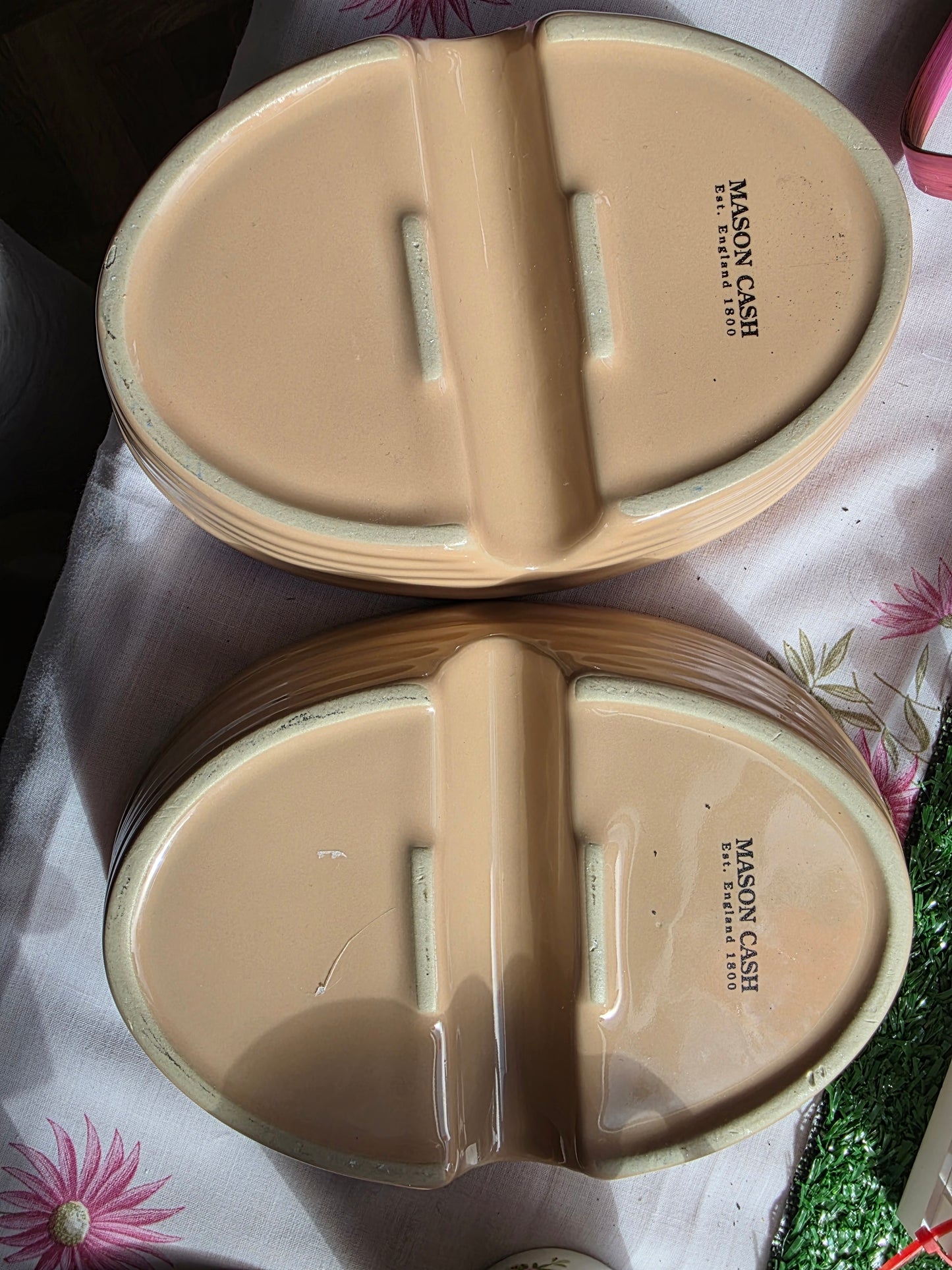 Mason Cash Vintage Oval Divided Serving Dishes — Set of 2